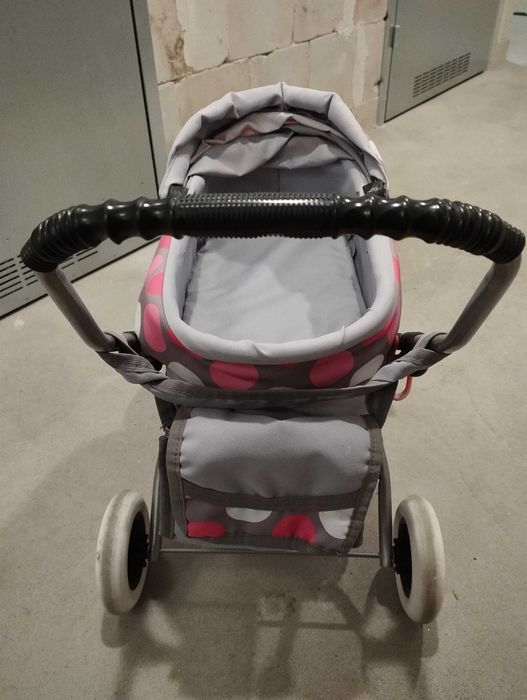 Wózek głęboki dla lalki, składany, stabilny, solidnie wykonany, uroczy