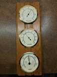Stacja pogody 3w1, retro, w drewnie