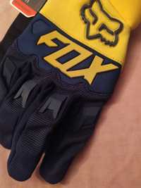 Rękawiczki Fox M rowerowe, moto, żółte niebieskie Z METKAMI na prezent