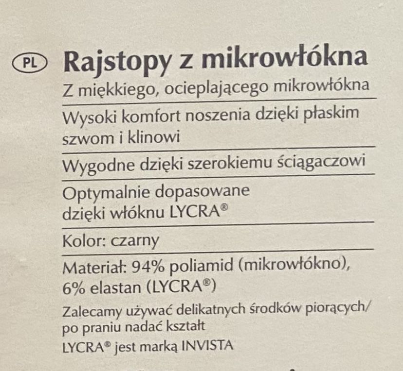 Rajstopy damskie 60 DEN z mikrowlokna czarne rozmiar 36/38 nowe