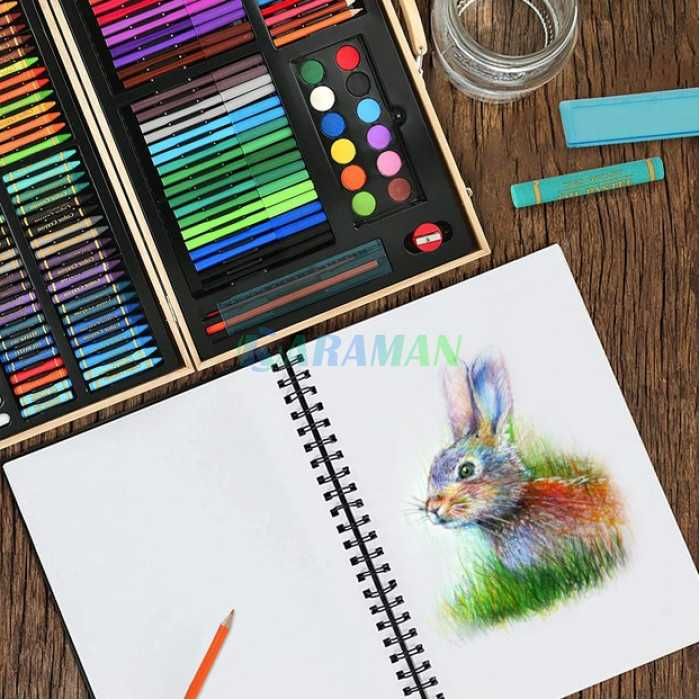 АКЦІЯ!Дитячий набір для малювання олівці фарби 180 предметів Рисование