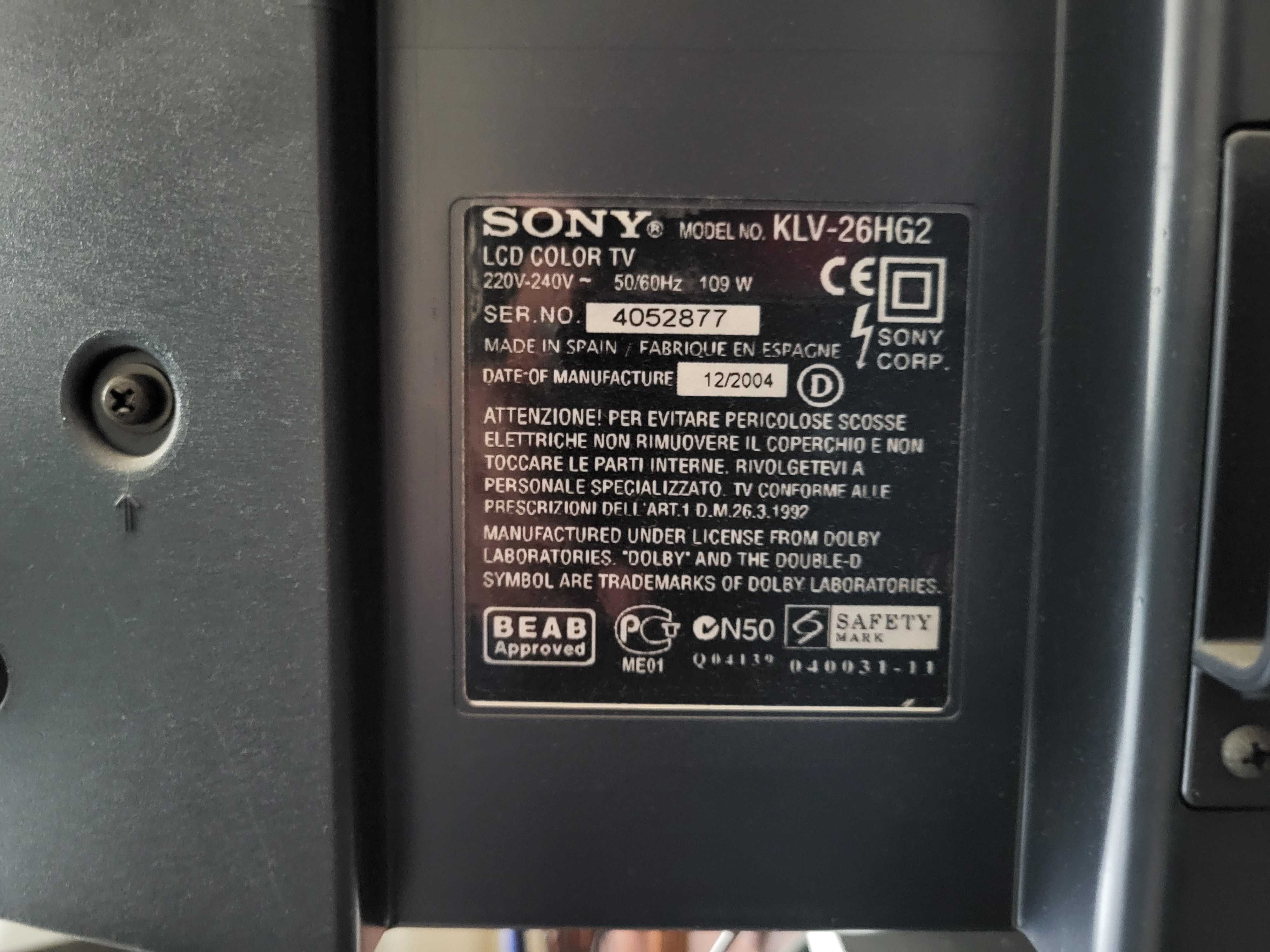 Sony Lcd Color Tv