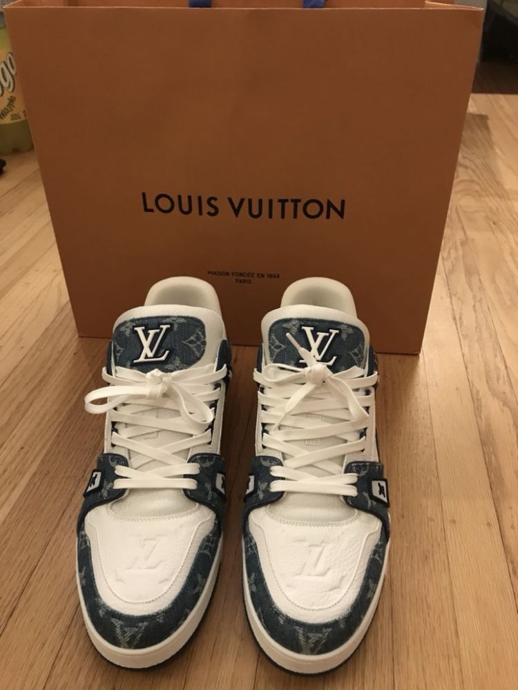 Louis Vuitton Trainer White Blue