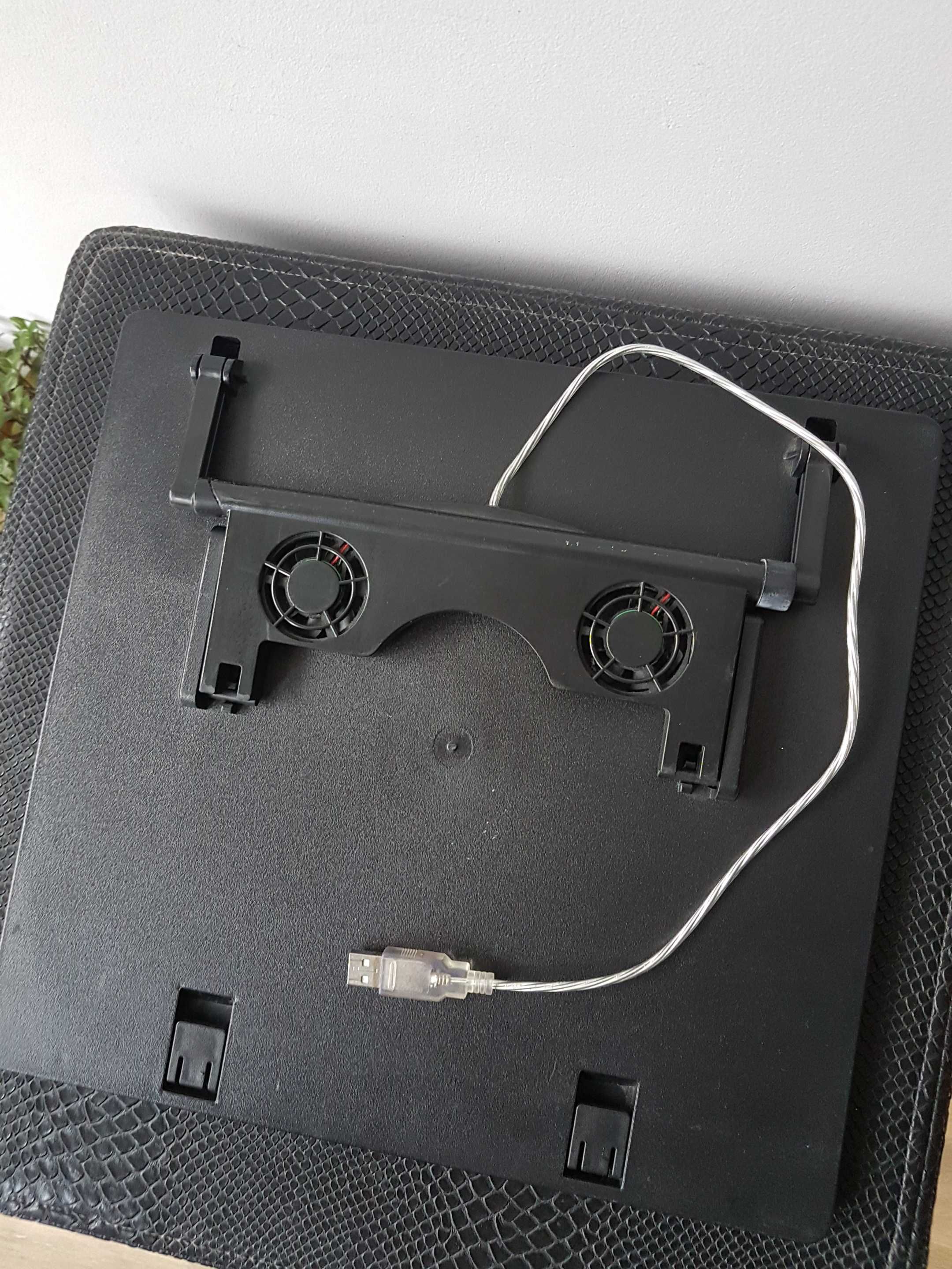 Podstawka pod laptop chłodząca dwa wentylatory USB obrotowa