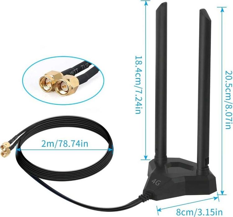 Nelawya Antena 4G LTE wielokierunkowa antena sieciowa kabel 2m