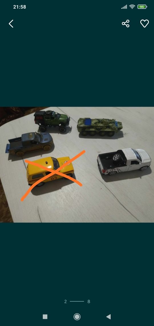Лот машинок металевих