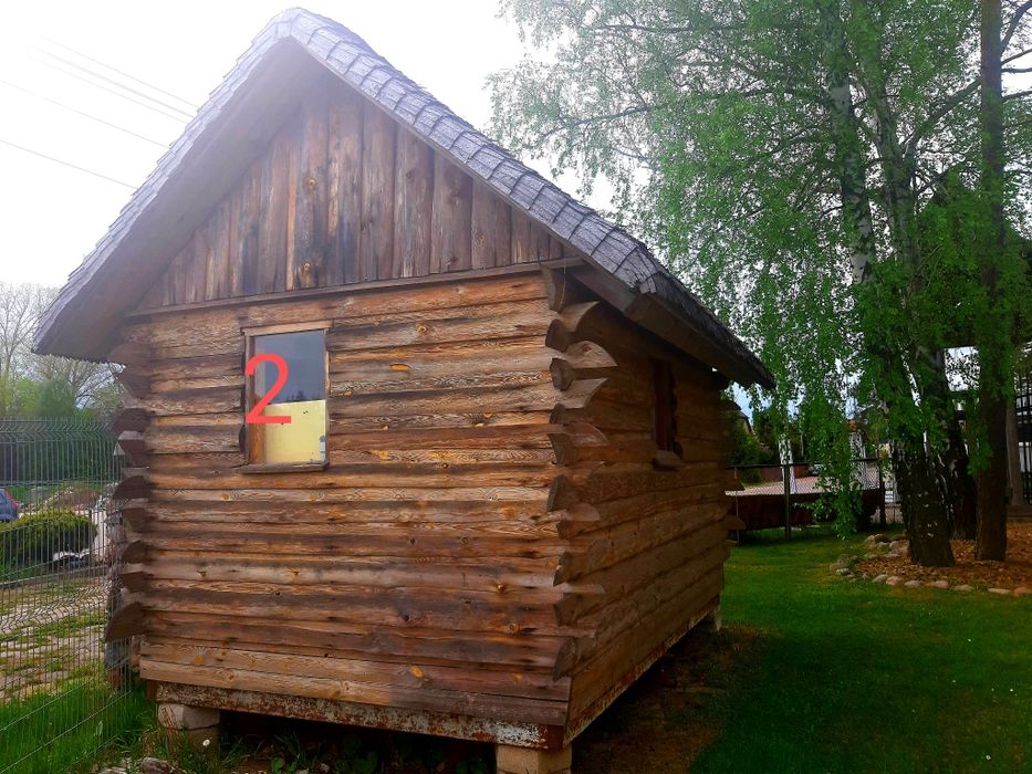 Dom domek letniskowy z bala. Sauna altanka bania kemping jacuzzi