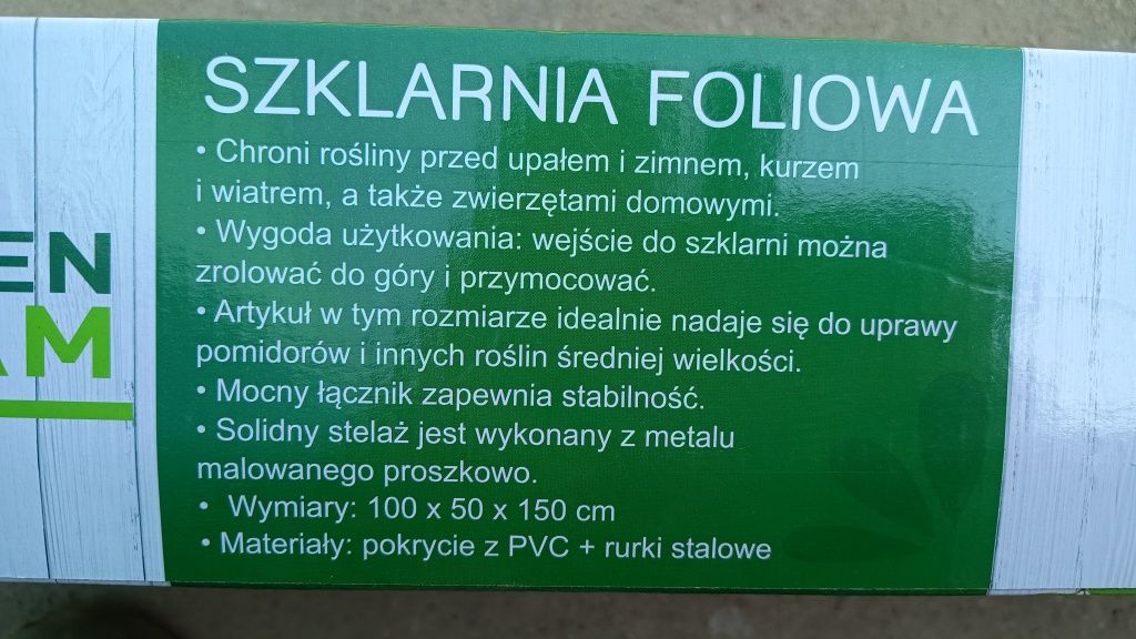 Szklarnia foliowa 100 x 50 x 150 NOWA