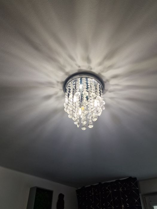 Żyrandol lampa led sufitowa z kryształkami + żarówki