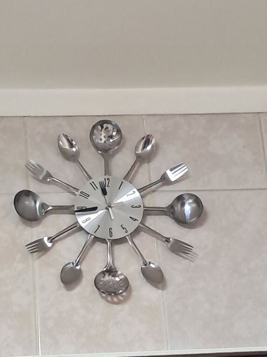 Relógio de cozinha em aço inoxidável