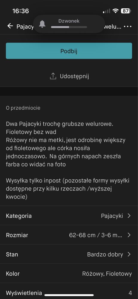 Pajacyk piżamka śpiochy Półśpiochy gruby zimowy wiosenny 62 68