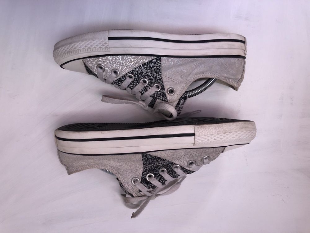 Converse fluo odblaskowe białe trampki unikat 37.5 / 24 cm