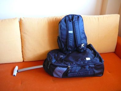 Torba CAMPUS na kółkach + plecak 2w1 TROLLEY BAG poj. 55 Aluminium