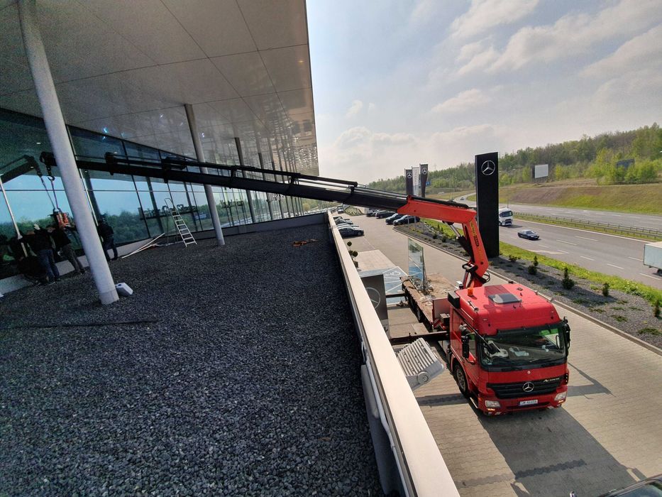 Transport HDS Dźwig Platforma Transport Kontenerów Niskopodwoziowy