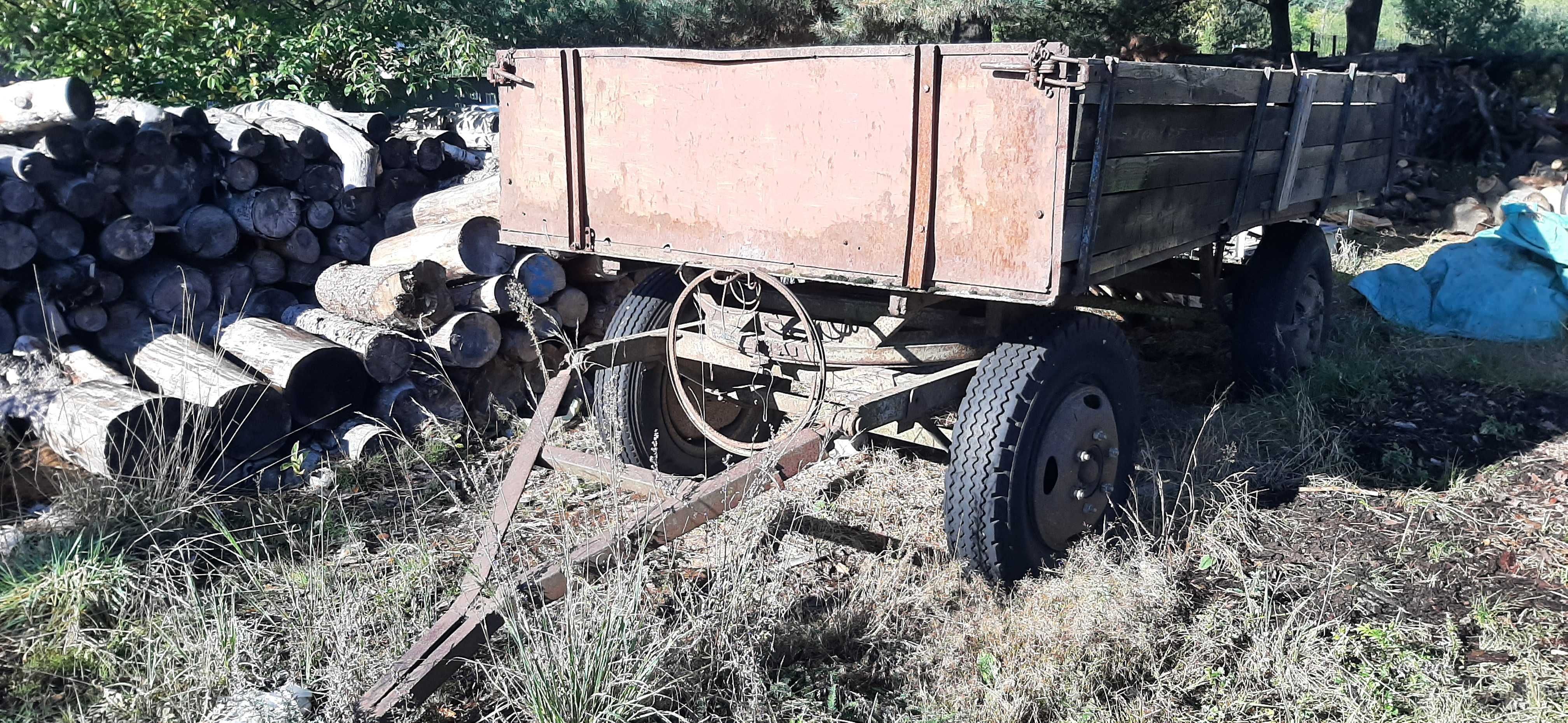 Przyczepa rolnicza sztywna oś, dyszel koła r 20