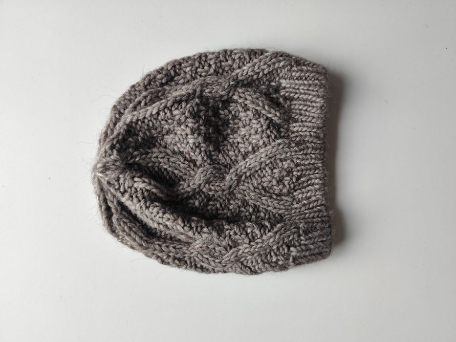 Zimowa czapka wełna alpaka cappuccino