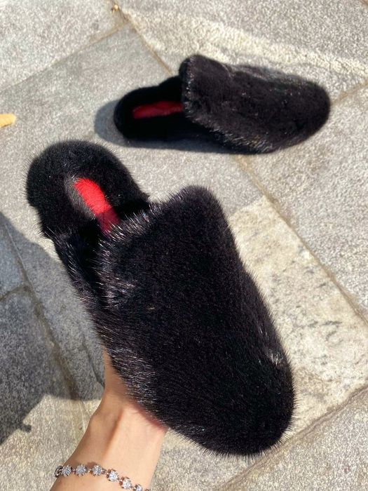 Норкові норковые меховие хутро мюли шльопки лофери