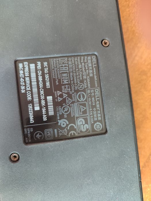 Dell thunderbolt dock k20a wd19