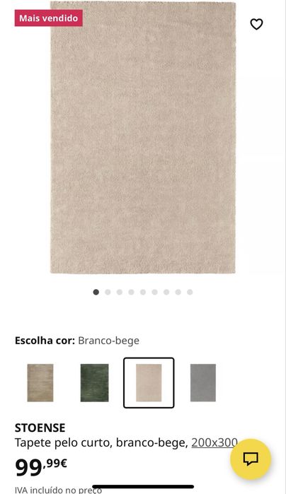 Tapete beige pelo curto 200x300