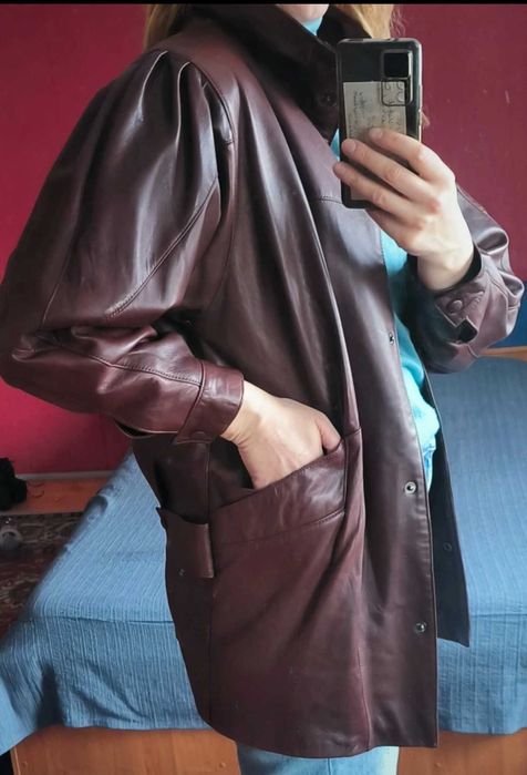 Piękna skórzana kurteczka L/XL oversize
