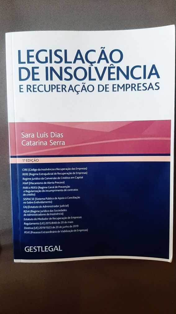 Livro legislação insolvência e recuperação de empresas