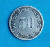 50 пфеннігів 1875 р. Німецька імперія, срібло