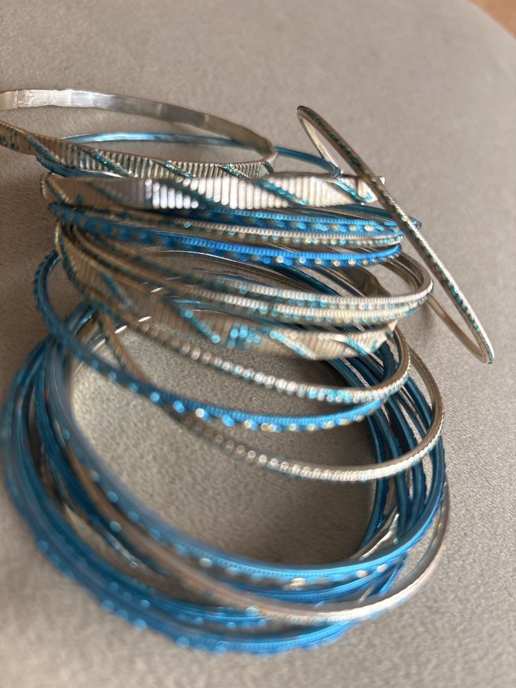 Zestaw metalowych bransoletek vintage PRL