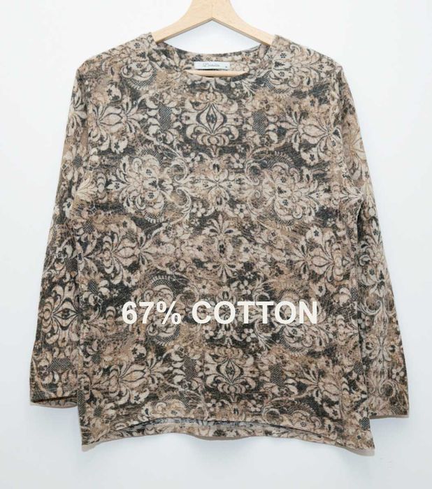 Oryginalny sweterek w gobelinowy wzor