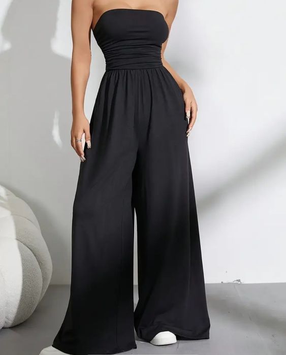 Комбінезон з в'язаним коміром для жінок - стильний довгий