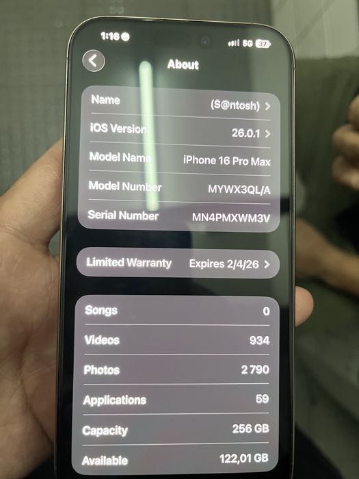 Iphone 16pro max 256 on sale