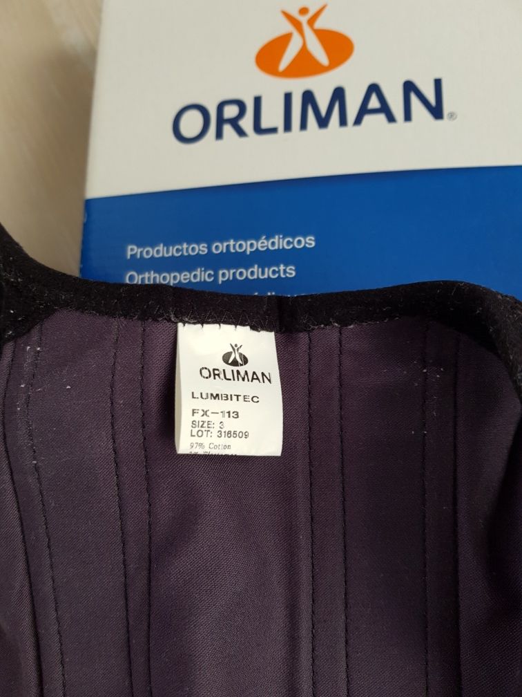 Orliman gorset pas stabilizator usztywniacz orteza na kręgosłup