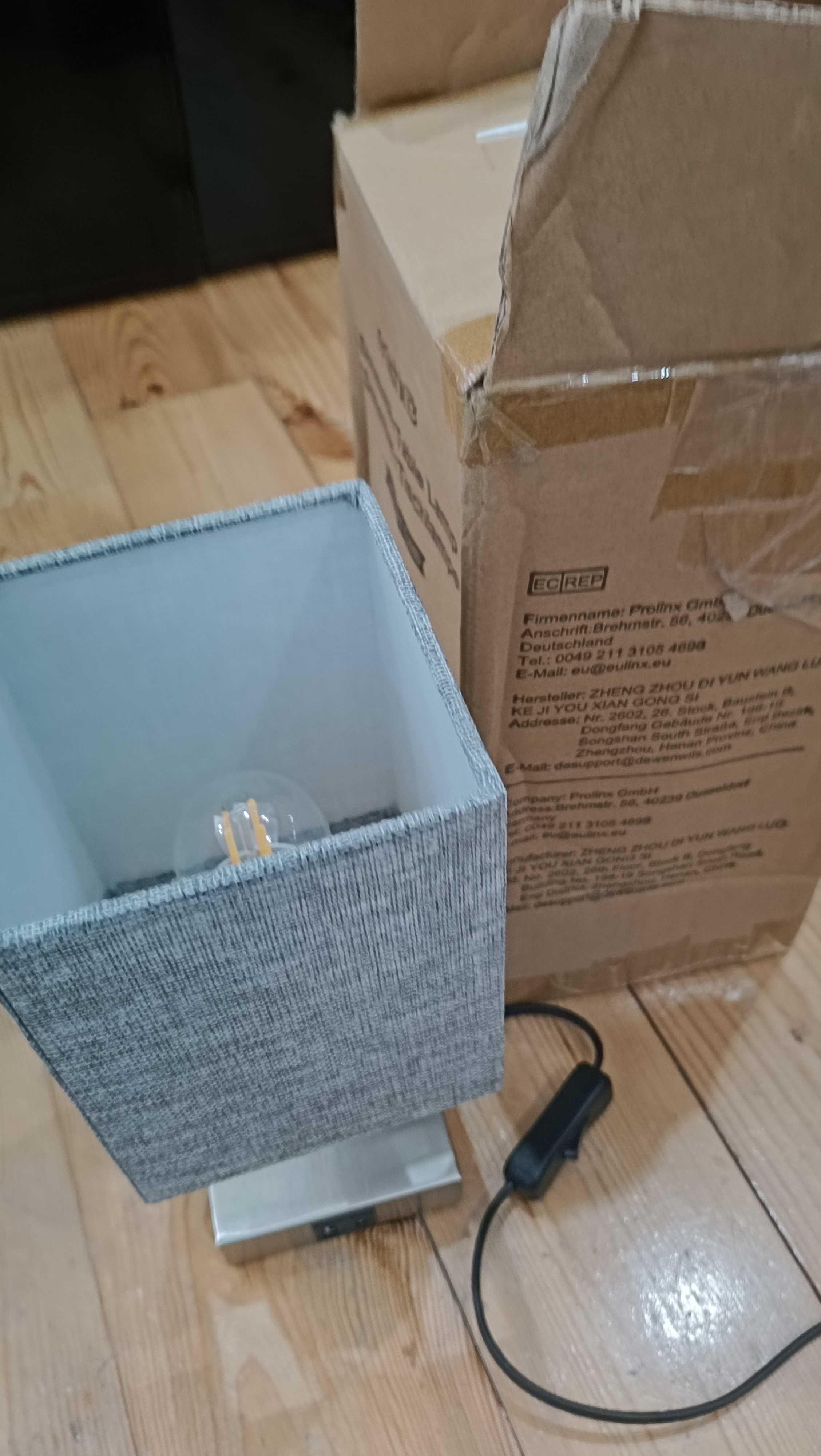4x lampka nocna beże i brązu 2 porty usb ładowarka
