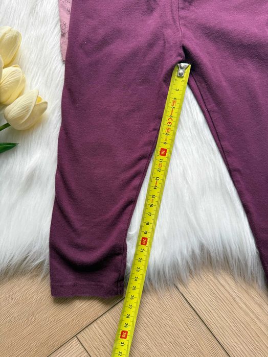 2 pak legginsy ciemno fioletowy mahoń rózowe sinsay r. 92