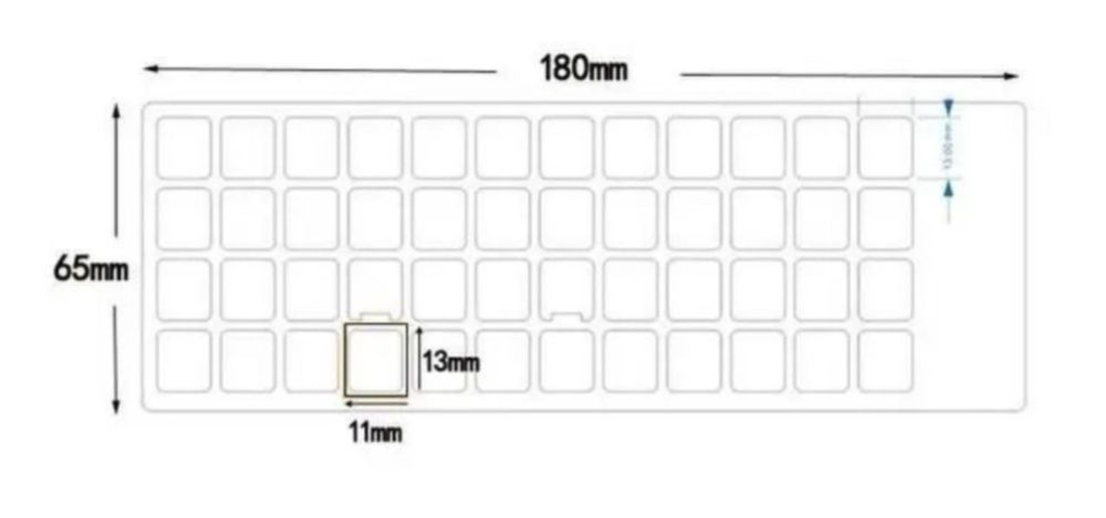 Нестираемые наклейки для клавиатуры 13х11 мм Белого Цвета Укр-Анг-Rus