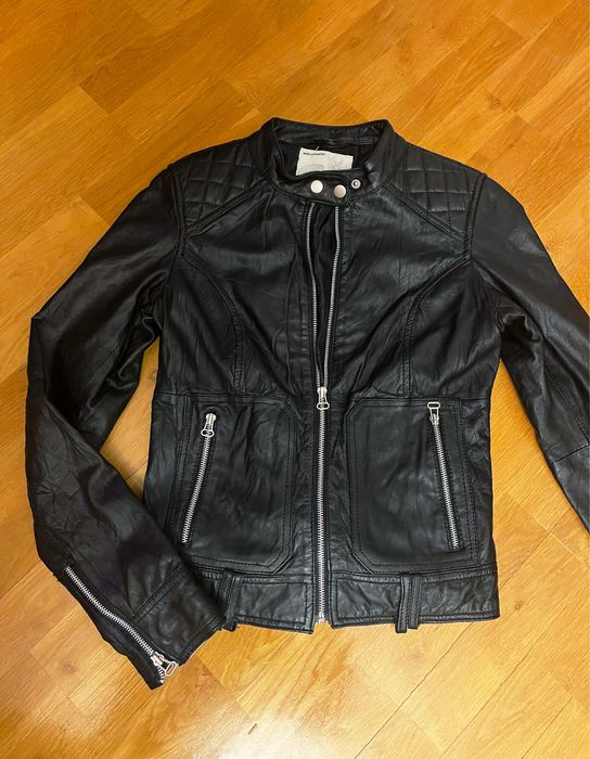 Kurtka skórzana ramoneska Zara skóra naturalna leather