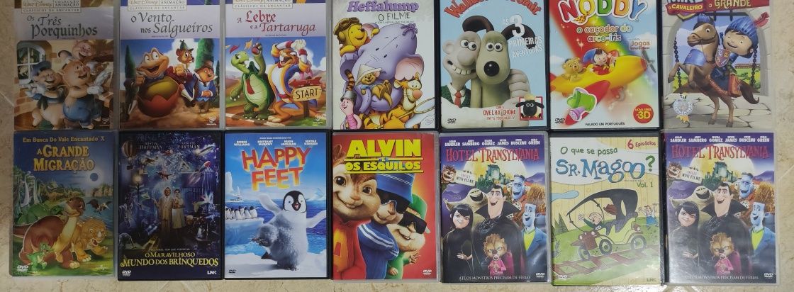 Vários filmes em DVDs para bebê criança Panda,bob o cronstrutor,Noddy