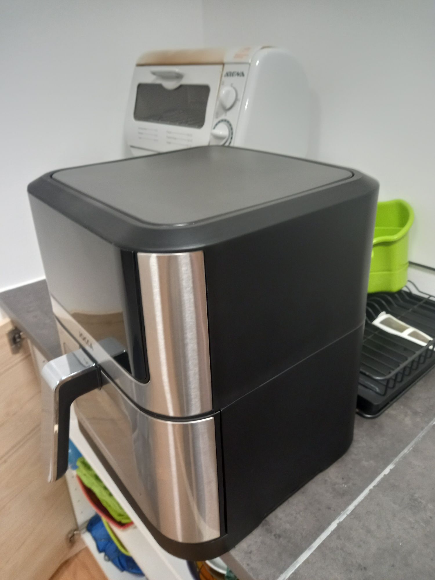 Airfryer preta metalizada