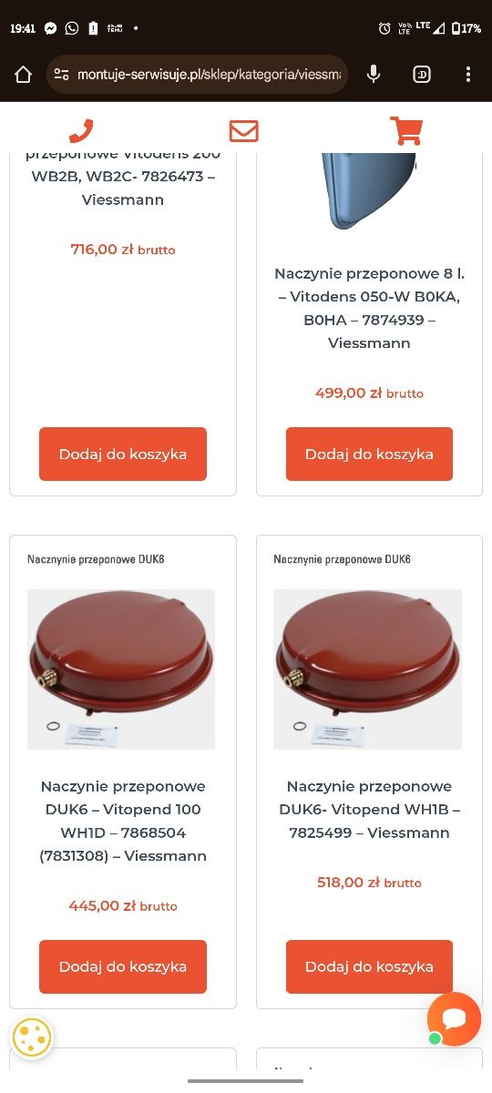 Części do kotła Viessmann vitopend wh1b