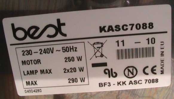 Вытяжка Best KASC 7088 XS A/F 90 см, новая, произв 1000кбм/ч, Италия