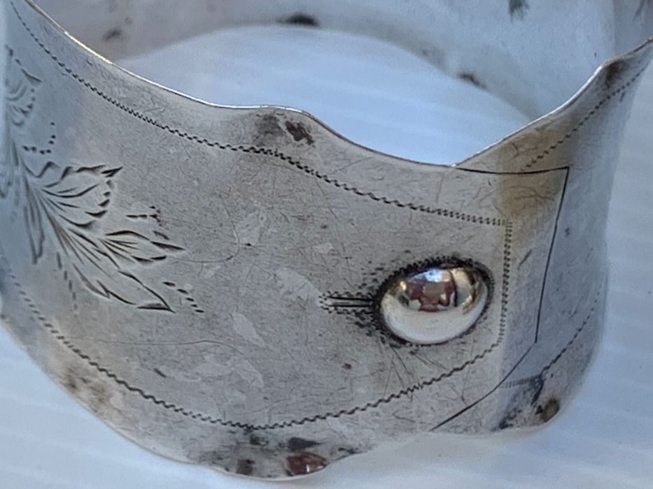 Lote ( 5 ) argolas de guardanapo em prata