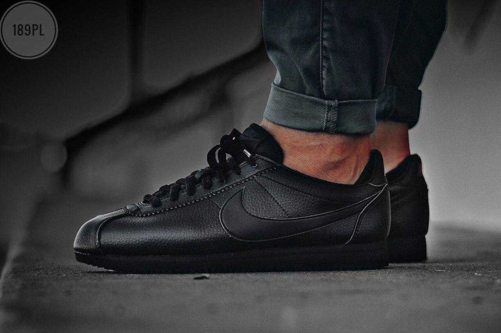 Мужские кроссовки Nike Cortez Black Premium. Размеры 41-45