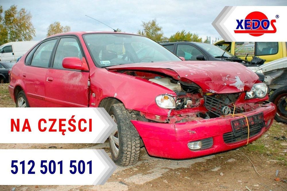 Toyota Corolla E11 2001 1.4VVTI Liftback (MASKA, ZDERZAK, LAMPA, BŁOTNIK, DRZWI, SZYBA, FOTEL)
