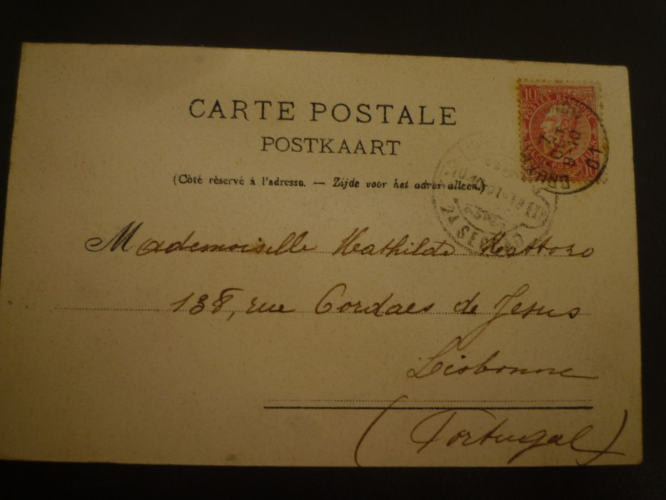 Carta Postal Selado 1901 Bruxelas A Casa do Rei Selado circulado