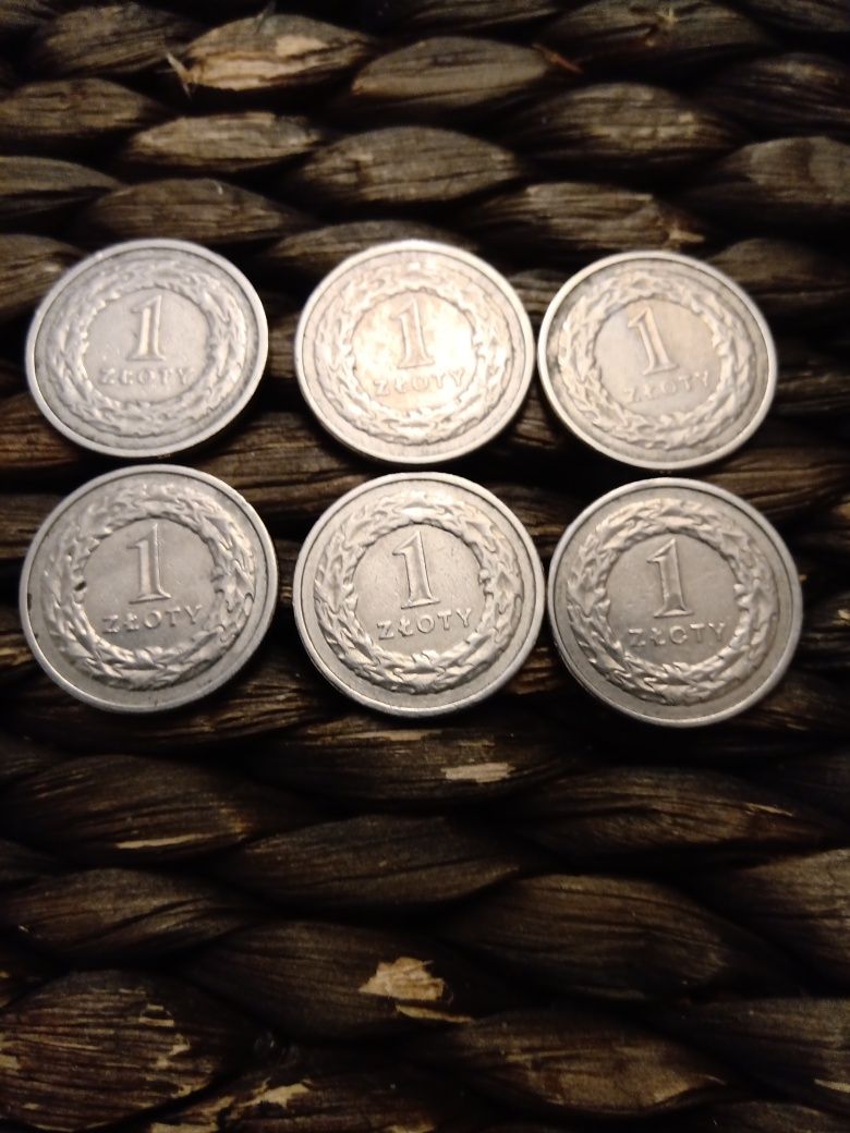 1 złoty 90,91,92,93,94,95 monety 6 szt