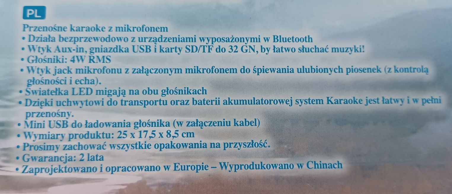 Lexibook zestaw karaoke przenośny głośnik z mikrofonem bluetooth