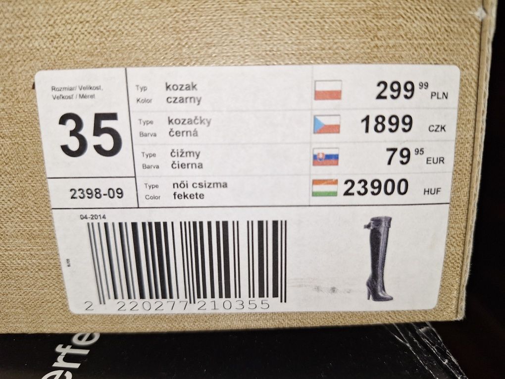 Kozaki damskiei Lasocki 35 Skóra naturalna