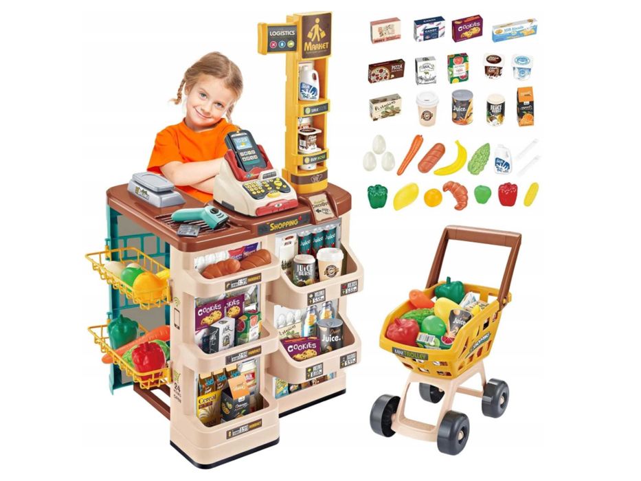 Supermarket Sklep Kasa Fiskalna Wózek Dla Dzieci Terminal - WYPRZEDAŻ