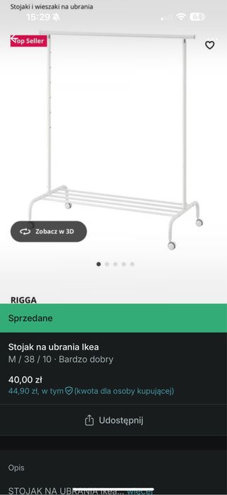 Wieszak z Ikea w bardzo dobrym stanie