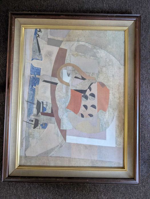 Stary Vinted Obraz - Kompozycja abstrakcyjna z dzbankiem