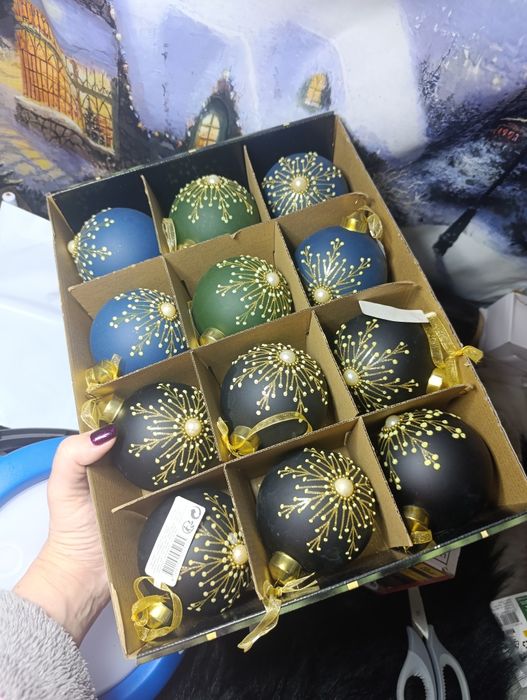 12 шт Новорічний декор прикраса чорний шар скляний іграшка куля скло